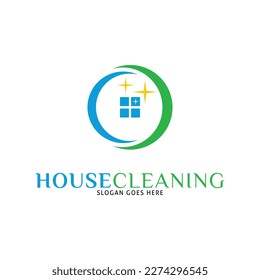 House Cleaning Icon Vector Logo Template Illustration Design