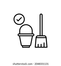 Icono de limpieza de casa en vector. Logotipo