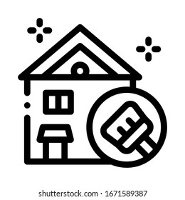 House Cleaning Icon Vector. Outline House Cleaning Sign. Isolated Contour Symbol Illustration