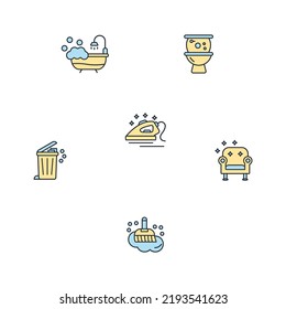 house cleaning icons set . house cleaning pack symbol vector elements for infographic web