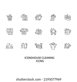 íconos de limpieza de la casa. símbolo del paquete de limpieza de casa elementos vectores para web infográfica