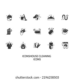 house cleaning icons set . house cleaning pack symbol vector elements for infographic web