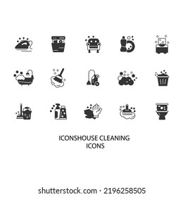 íconos de limpieza de la casa. símbolo del paquete de limpieza de casa elementos vectores para web infográfica