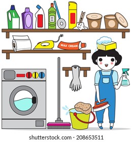 House Cleaning illustration set 