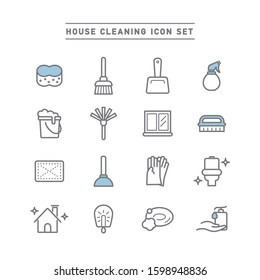 HOUSE CLEANING LINE ICON SET