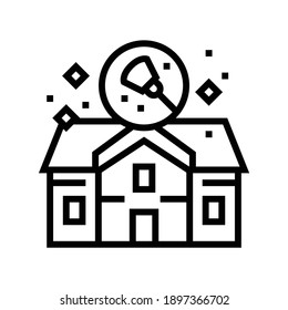 vector de icono de línea de limpieza de casa. signo de limpieza de casa. símbolo de contorno aislado ilustración negra