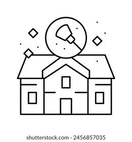house cleaning line icon vector. house cleaning sign. isolated contour symbol black illustration
