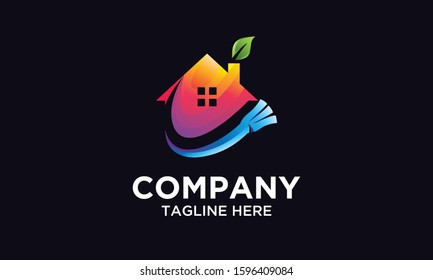 House Cleaning Logo Colorful Vector