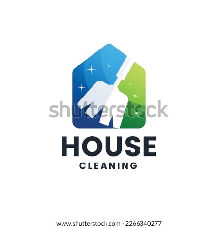 House Cleaning Logo Design Icon Vector