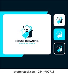 house cleaning logo design with maintenance and renovation