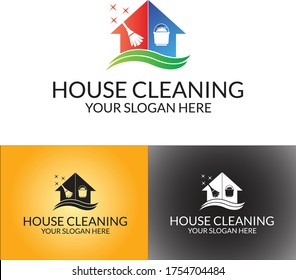 plantilla de diseño del logotipo de limpieza de la casa.