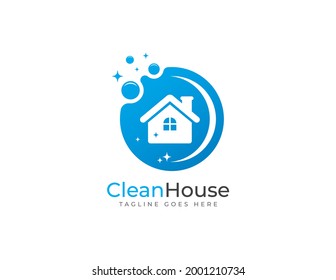 House Cleaning Logo Design Template. Vector Illustration