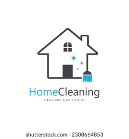 House Cleaning Logo Design. Vector Illustration with Minimalist Concept.