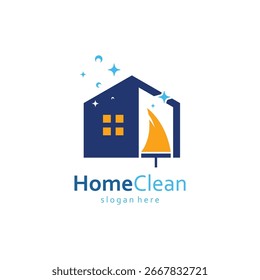 House Cleaning Logo Design. Vector Illustration with Minimalist Concept.