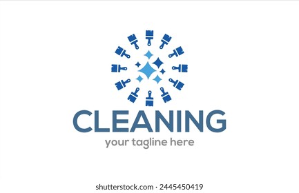 House Cleaning logo designs concept,