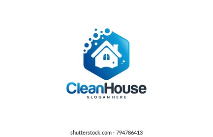 House Cleaning logo designs concept, Cleaning House logo template vector
