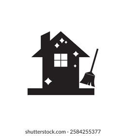 house cleaning logo icon illustration flat