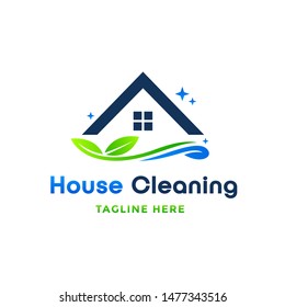 house cleaning logo template vector