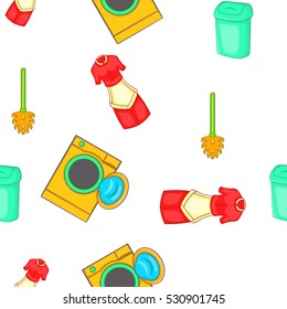 House cleaning pattern. Cartoon illustration of house cleaning vector pattern for web