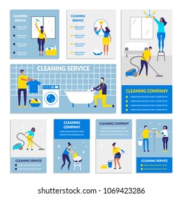 house cleaning people character vector illustration flat design. cleaning service cards