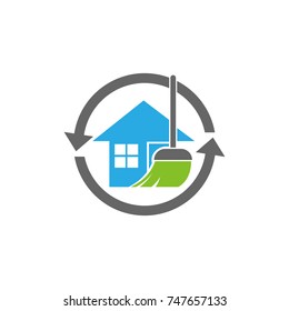 house cleaning and recycle logo designed in vector format.