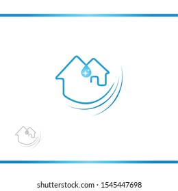 House Cleaning Service Business. Blue color. Vector Logo Design Template. Watermark version