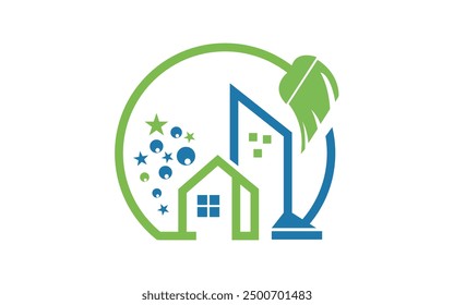 Servicio de limpieza de la casa Logotipo de negocio Plantilla Pro Vector