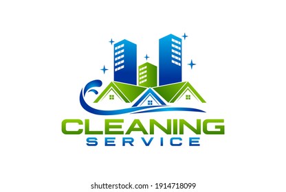 House Cleaning Service Company Badge, Emblem. Vector Illustration