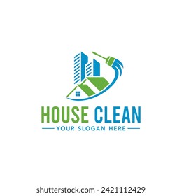 House Cleaning Service company badge, emblem. Vector illustration