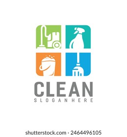 House Cleaning Service Company Badge Emblem Vector Illustration