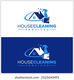 House Cleaning Service company badge, emblem. Vector illustration template 1