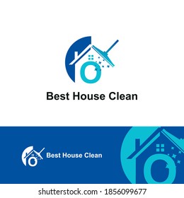 House Cleaning Service with Initial O Letter Concept Logo Design Template