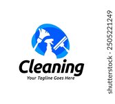 House cleaning service logo design. House cleaning products vector design.