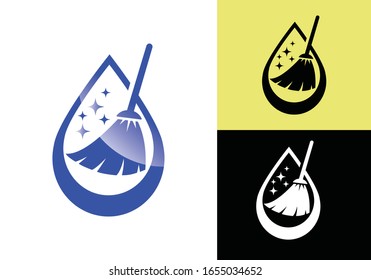 House Cleaning Service Logo Design Template, Cleaning company logo sign symbol. 