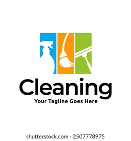 House cleaning service logo design. House cleaning products vector design.