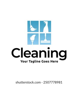 House cleaning service logo design. House cleaning products vector design.