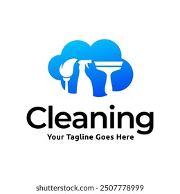 House cleaning service logo design. House cleaning products vector design.