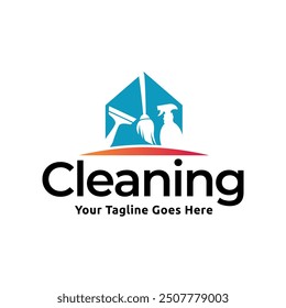 House cleaning service logo design. House cleaning products vector design.