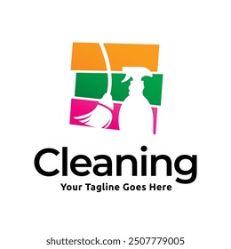 House cleaning service logo design. House cleaning products vector design.