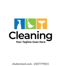 House cleaning service logo design. House cleaning products vector design.