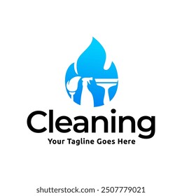 House cleaning service logo design. House cleaning products vector design.