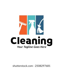 House cleaning service logo design. House cleaning products vector design.