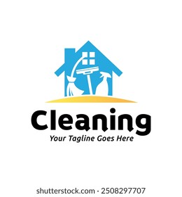 House cleaning service logo design. House cleaning products vector design.