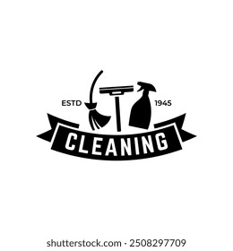 House cleaning service logo design. House cleaning products vector design.