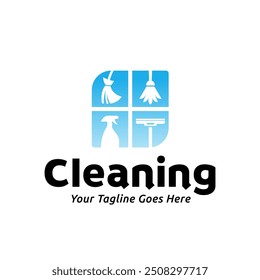 House cleaning service logo design. House cleaning products vector design.