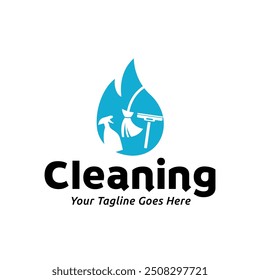 House cleaning service logo design. House cleaning products vector design.