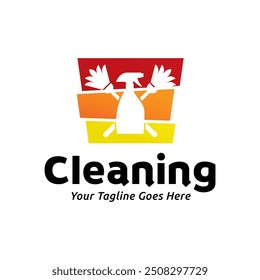 House cleaning service logo design. House cleaning products vector design.