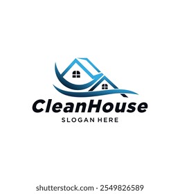 House Cleaning Service Logo Design Template Vector Illustration