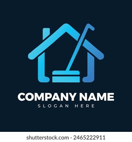 House Cleaning Service logo flat icon design vector template
