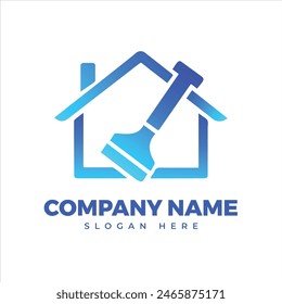 House Cleaning Service logo flat icon design vector template
